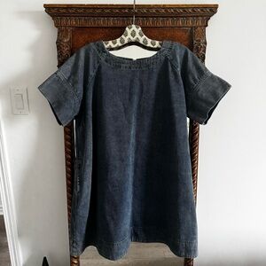 Anthropologie 1X Porridge Short-Sleeve Denim Swing Mini Dress Like New